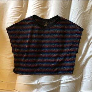 metallic stripe crop top